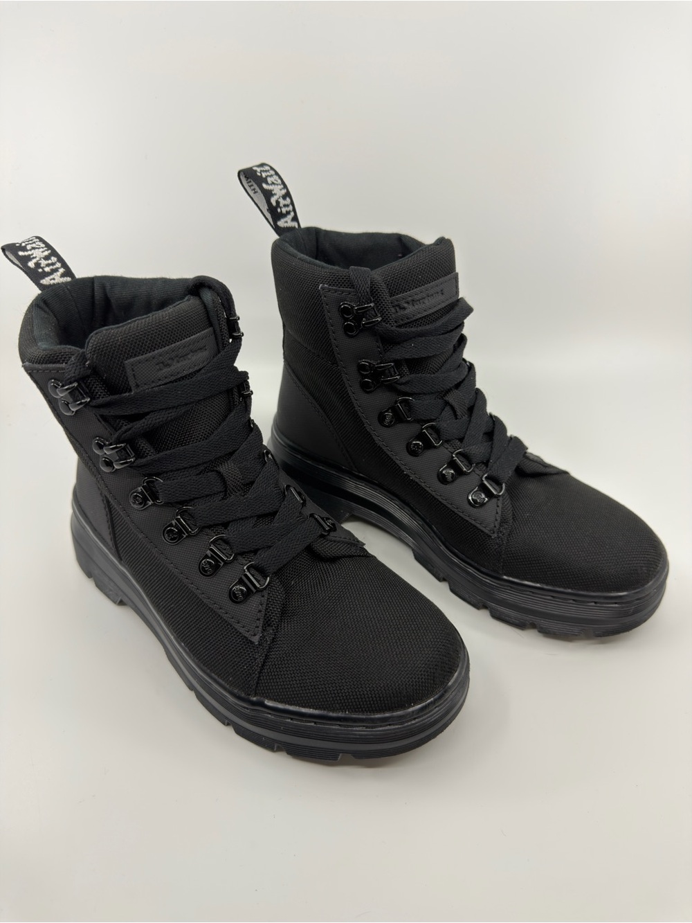 Dr. Martens Combs Canvas Lace Boots Color Black/Black. SZ 6